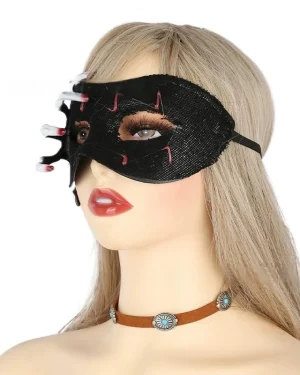 Halloween Lace Mask w Skull Hands Cosplay Party Props