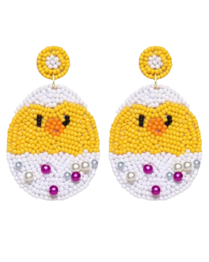 Easter Beaded Egg Dangle Earrings