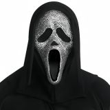 Ghost Face Bloody Bling Mask with Black Shimmer Shroud
