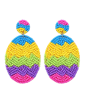 Easter Beaded Egg Dangle Earrings