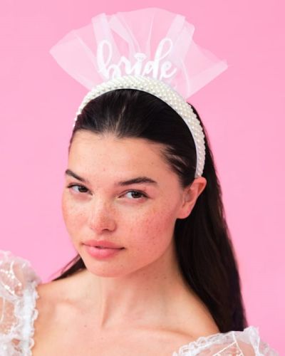 Bachelorette Party Pearl Bride Headband