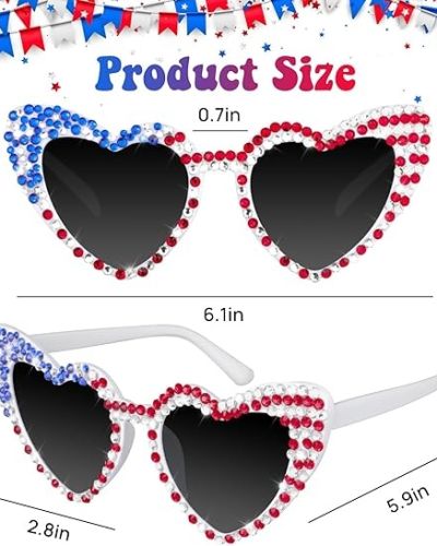 4th of July Sunglasses Patriotic Glasses Decorations
