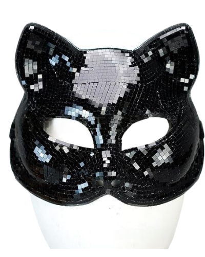 Disco Ball Mirror Cat Face Mask