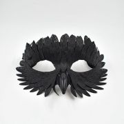 Black Crow Half Face Mask For Crow Costume