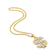 Gold Hip Hop Dollar Sign Necklaces