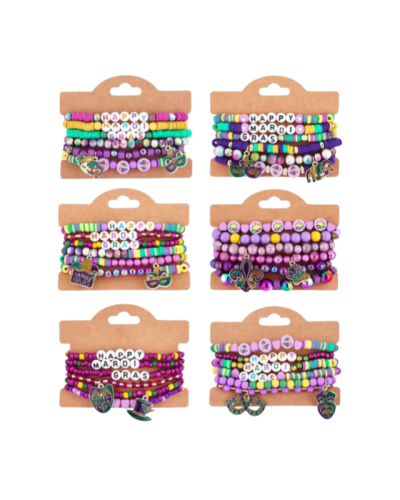 Mardi Gras Bracelet Stretch Friendship Bracelets Set