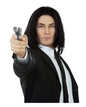 Black Hitman Wig for Men Ponytail Wig