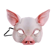 Half Face Animal Pig Mask-White