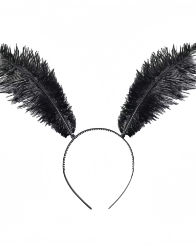 Black Feather Headband For Moth Wings Costume