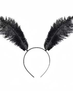 Black Feather Headband For Moth Wings Costume