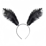 Black Feather Headband For Moth Wings Costume