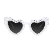 Bride Sunglasses for Bachelorette White Heart Glasses
