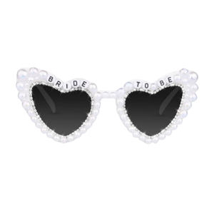 Bride Sunglasses for Bachelorette White Heart Glasses