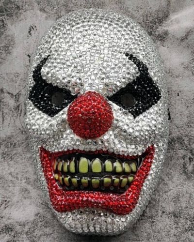 Spirit Halloween Scary Clown Rhinestone Mask