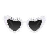 Bride Sunglasses for Bachelorette White Heart Glasses