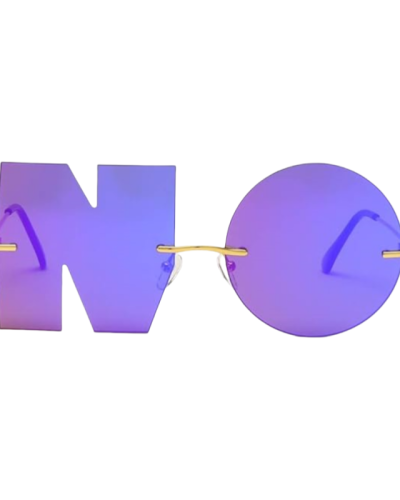 Letter NO Party Rimless Irregular Sunglasses