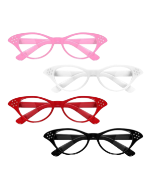 Retro 50s 60s Old Lady Glasses Cat Eye Rhinestone Glasses