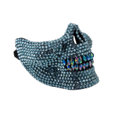 Bedazzled Rhinestone Skull Half Mask For Halloween Cosplay
