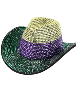 Mardi Gras PGG Rhinestone Cowboy Hat