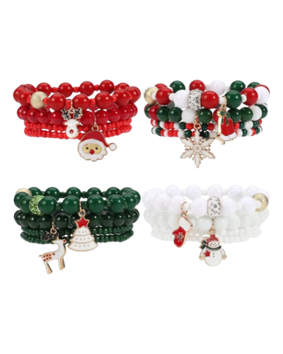 Christmas Multilayer Beads Bracelet with Charm