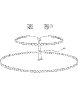 Tennis Necklace Bracelet Earrings Wedding Jewelry