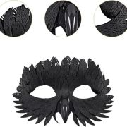 Black Crow Half Face Mask For Crow Costume