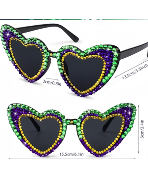 Mardi Gras Glasses with Rhinestone
