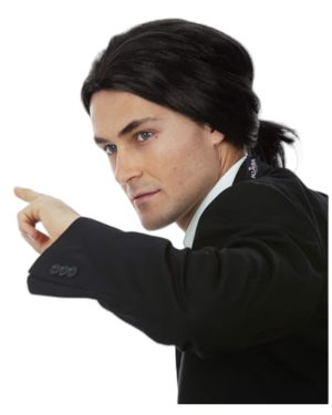Black Hitman Wig for Men Ponytail Wig