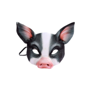 Half Face Animal Pig Mask-Black