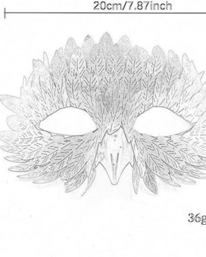 Black Crow Half Face Mask For Crow Costume