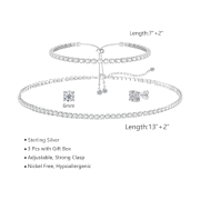 Tennis Necklace Bracelet Earrings Wedding Jewelry