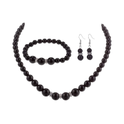 Faux Pearl Necklace Earring and Bracelet Set