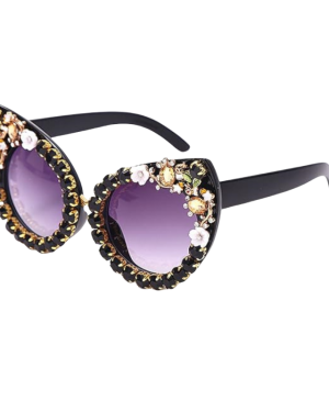 Rhinestone Cat Eye Sunglasses Party Glasses
