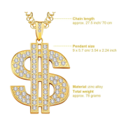 Hip Hop Dollar Chain Necklace