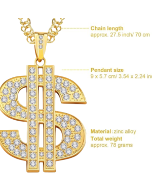 Gold Hip Hop Dollar Sign Necklaces