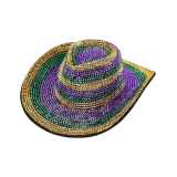 Mardi Gras Hat with Sparkly PGG Stripe Rhinestones