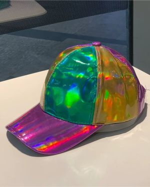 Shinny Mardi Gras Baseball Hat Headwrap For Party Parade
