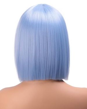 Light Blue Bob Cut Wig for Women Cosplay Wig