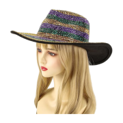 Mardi Gras Hat with Sparkly PGG Stripe Rhinestones