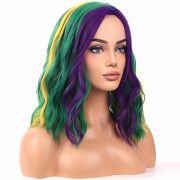 Shoulder Length Mardi Gras Cosplay Party Wig