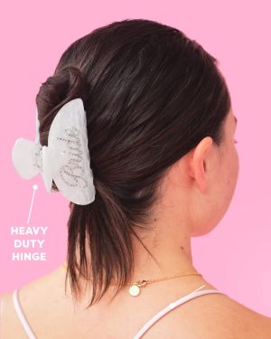 Rhinestone Claw Clip with Bride Logo