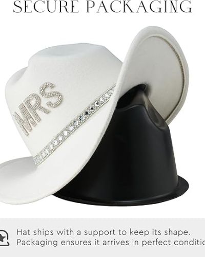 Mr & Mrs Rhinestone Felt Cowboy Hat