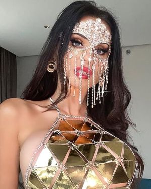 Rhinestone Face Mask For Women