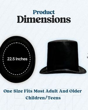 Victorian Black Top Hat Coachman Dress Up Hat