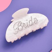 Rhinestone Claw Clip with Bride Logo