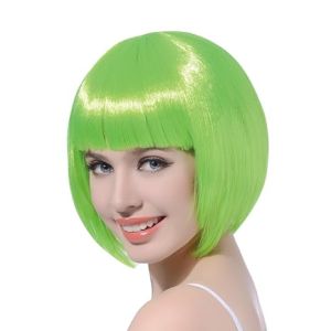 Green Pink Short Bob Cosplay Flapper Wig