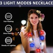Red Blue White Flashing Necklace for 4th of July Parades