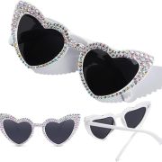 Bride Sunglasses for Bachelorette White Heart Glasses for Bride to Be Gift, Bachelorette Accessories Party Favors