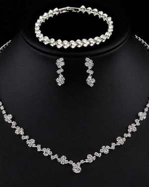 Sliver Crystal Wedding Jewelry Set