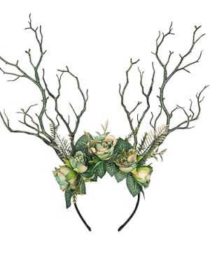 Woodland Antler Flower Crown Headband